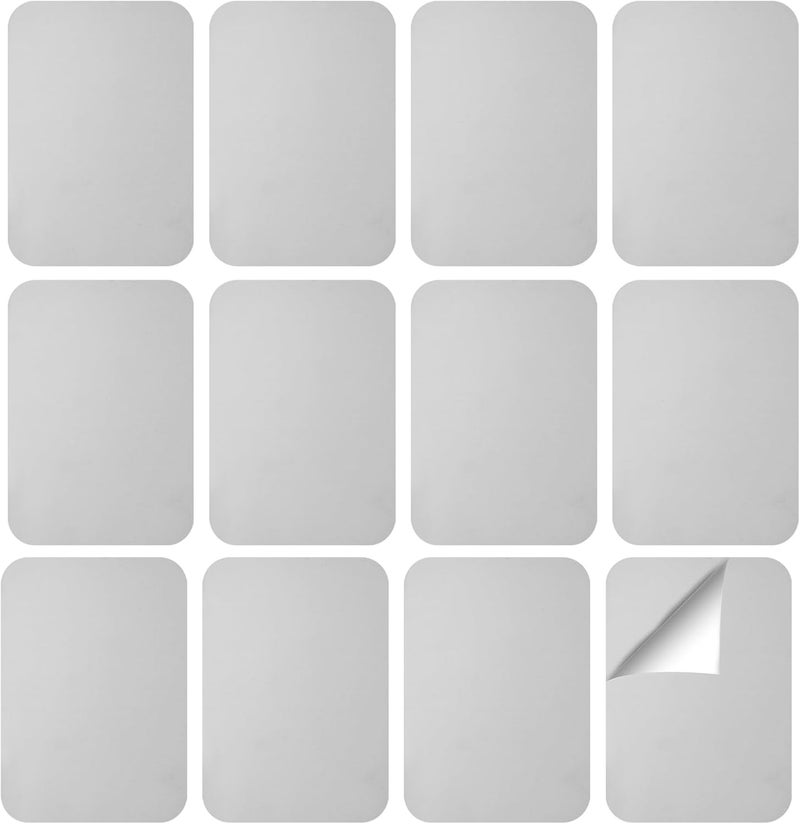 TNJPSEK 12 Pack Under Cabinet Light Metal Adhesive Strips for Magnetic LED Lights, Replacement Iron Plates Sticky Mounting Brackets for Closet Kitchen Wardrobe Counter Lighting Holders (Not Magnetic) - Image 1